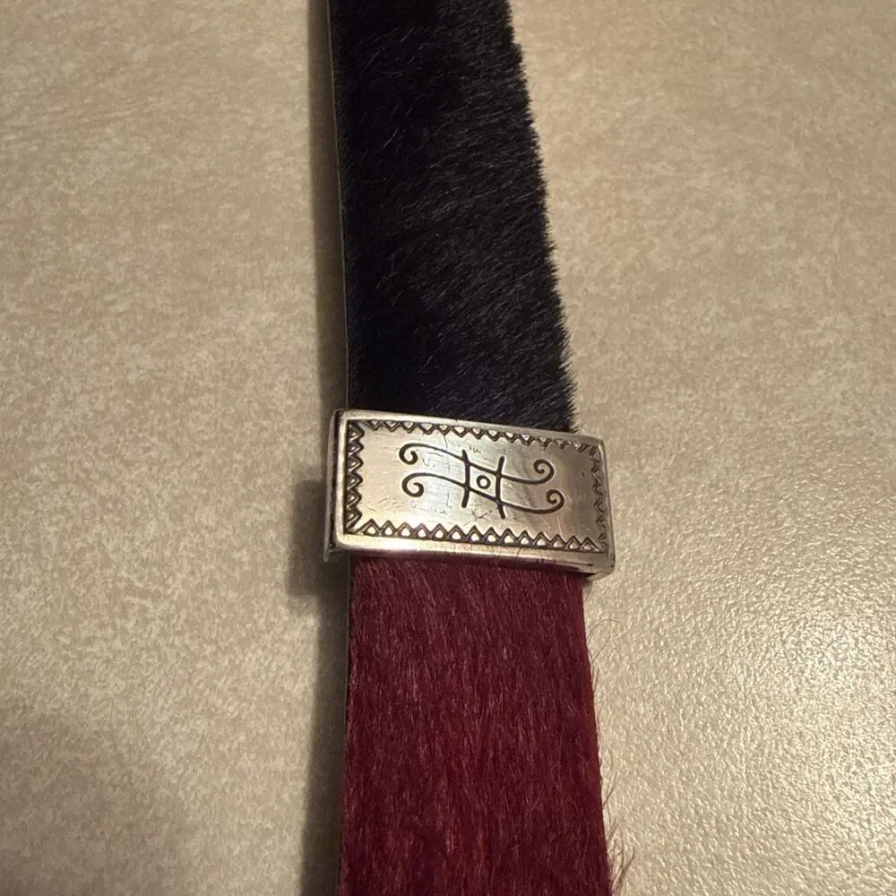 Brighton Men's Leather Belt 04800 Multi Color Band Silver Tone 34 ?Cowhide